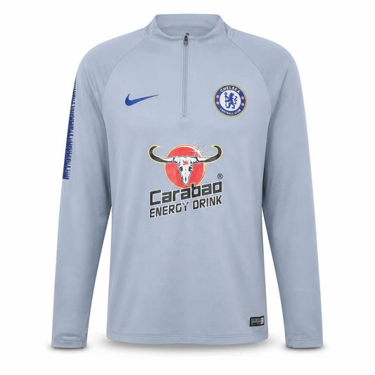 Nike Men's Grey Chelsea Football 1/4 Zip Dri-FIT Training Top Size S
