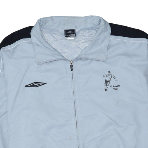 Umbro Men’s Blue Track Sports Jacket L Football Zip Top
