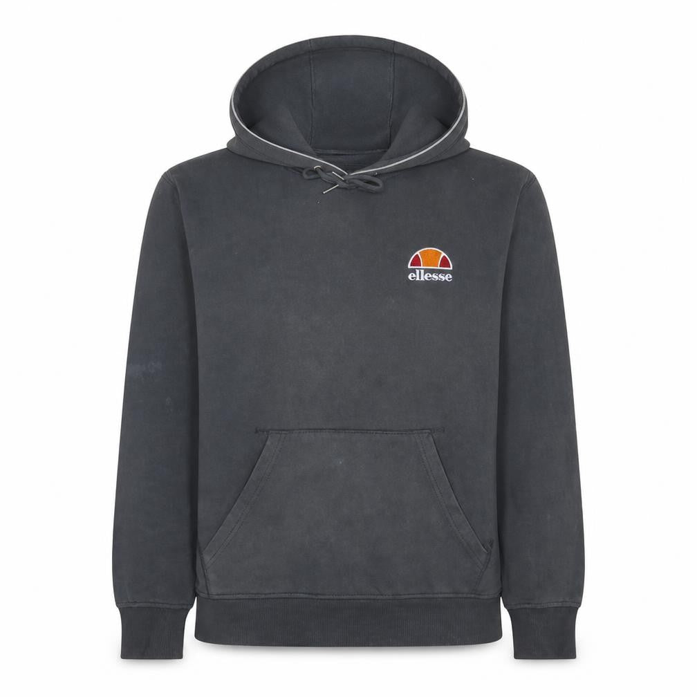 Front view of Ellesse Men’s Grey Pullover Hoodie L Regular Fit Sports Style