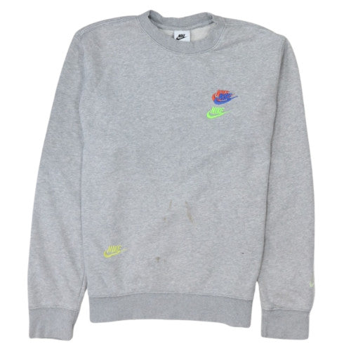 Nike Men's Grey Small Logo Pullover Sweatshirt - Size S