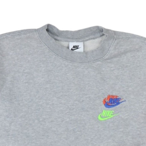 Nike Men's Grey Small Logo Pullover Sweatshirt - Size S