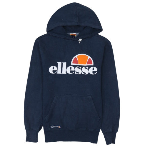 Ellesse Men Blue Pullover Hoodie S Fleece Logo Sportswear