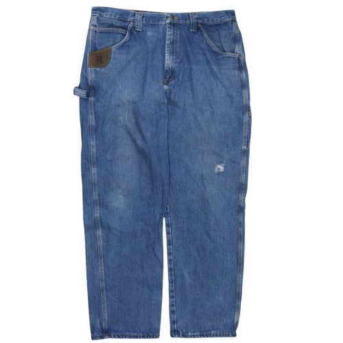 Wrangler Riggs Workwear Blue Men's 38x32 Straight Fit Denim Jeans