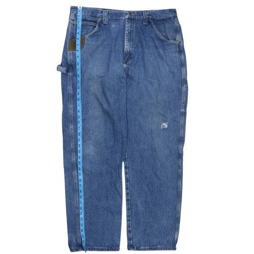 Wrangler Riggs Workwear Blue Men's 38x32 Straight Fit Denim Jeans