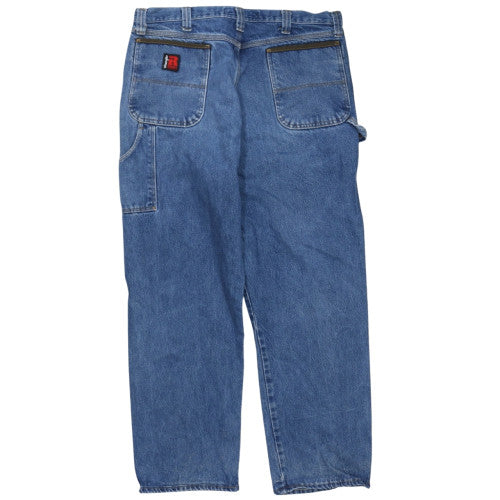 Wrangler Riggs Workwear Blue Men's 38x32 Straight Fit Denim Jeans