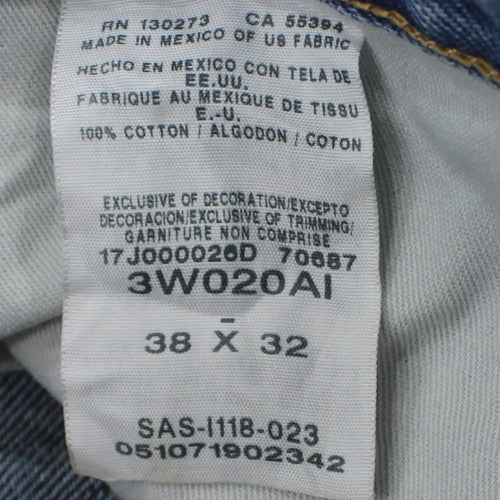 Wrangler Riggs Workwear Blue Men's 38x32 Straight Fit Denim Jeans