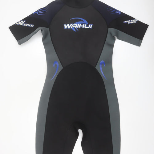 Waihui Men's Black & Grey Short Sleeve Wetsuit Large Neoprene