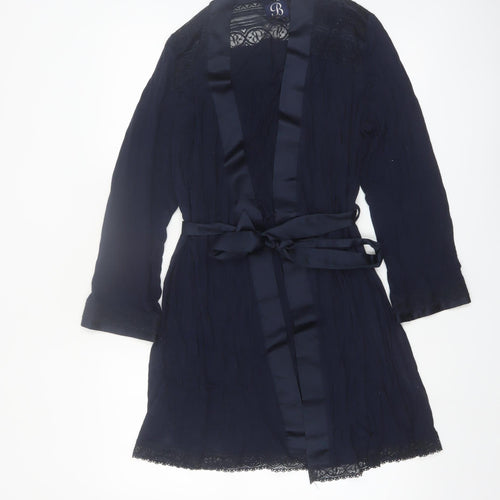 Ted Baker Women's Blue Lace Trim Belted Robe Kimono 8-10