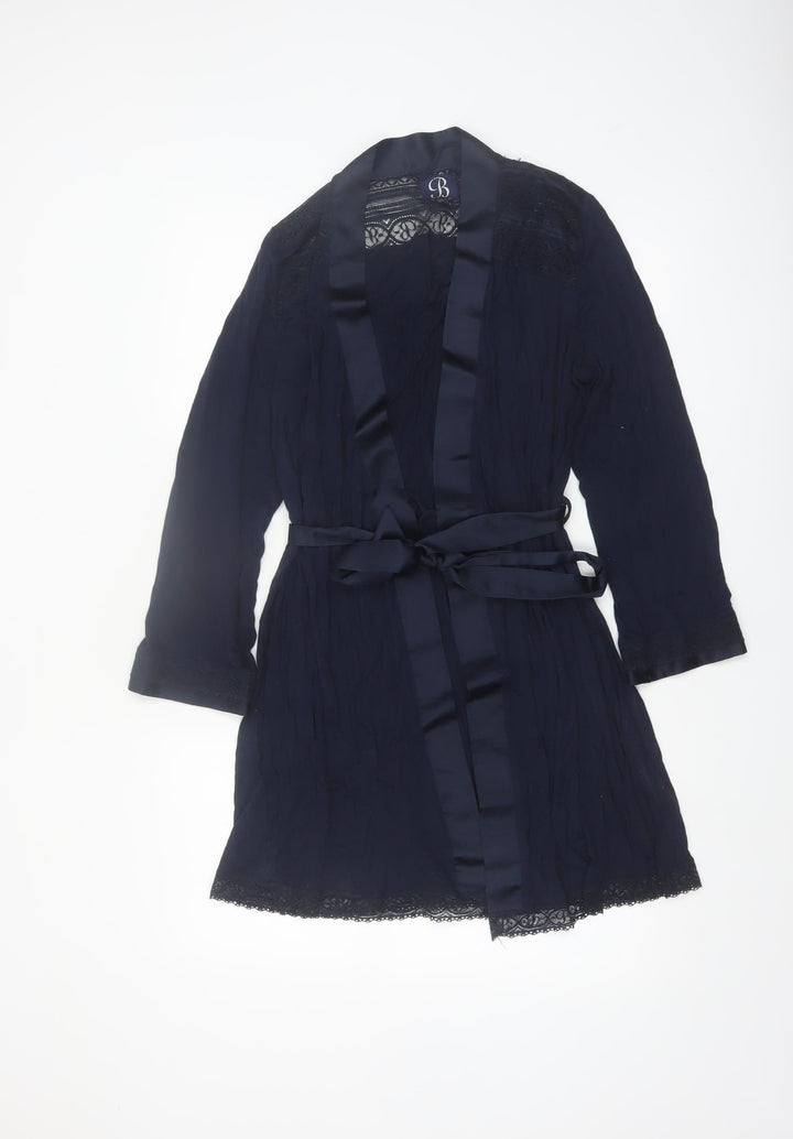 Ted Baker Women's Blue Lace Trim Belted Robe Kimono 8-10