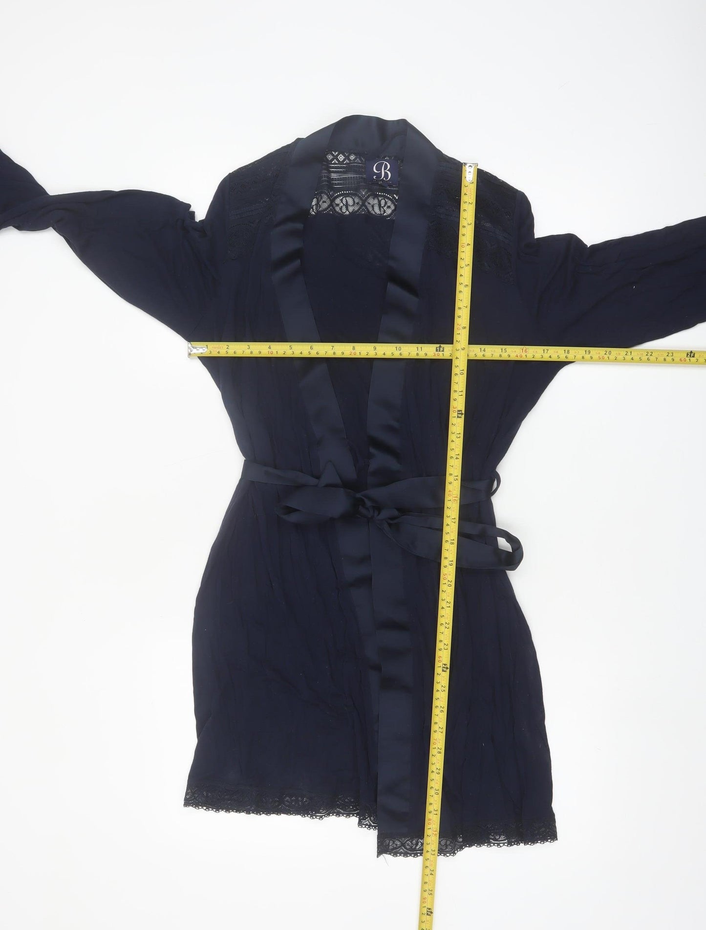 Ted Baker Women's Blue Lace Trim Belted Robe Kimono 8-10