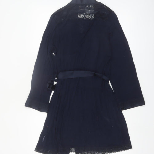 Ted Baker Women's Blue Lace Trim Belted Robe Kimono 8-10