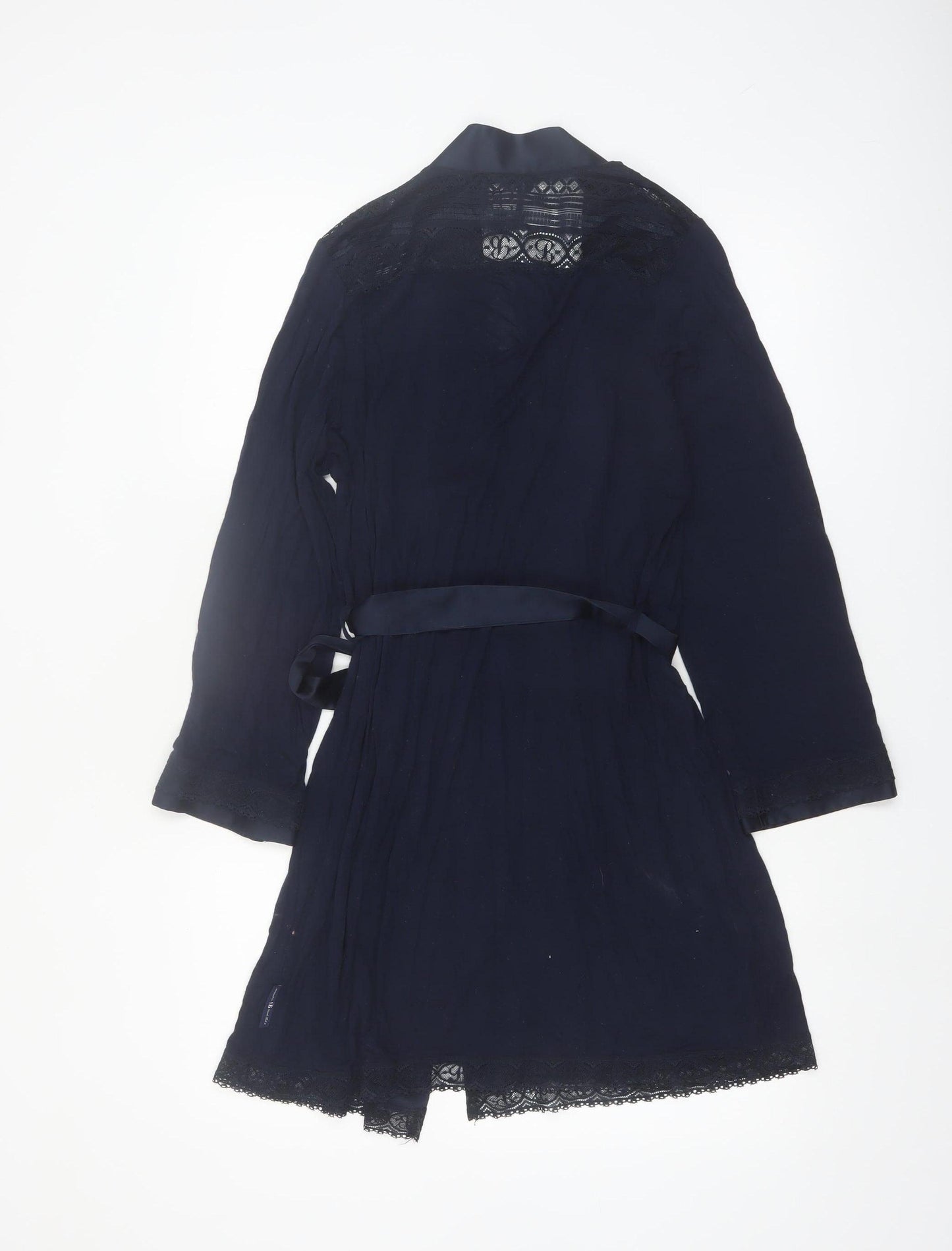 Ted Baker Women's Blue Lace Trim Belted Robe Kimono 8-10