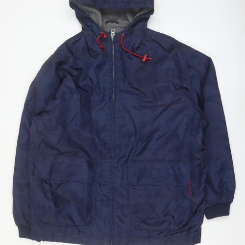 Grenadier Men's Blue Hooded Nylon Parka Jacket L