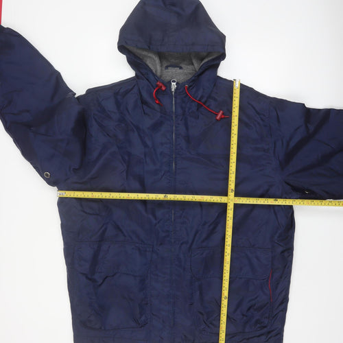 Grenadier Men's Blue Hooded Nylon Parka Jacket L