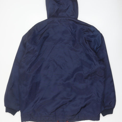 Grenadier Men's Blue Hooded Nylon Parka Jacket L