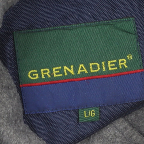 Grenadier Men's Blue Hooded Nylon Parka Jacket L