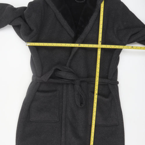 Marks and Spencer Men's Black Fleece Hooded Robe XL Winter Nightwear