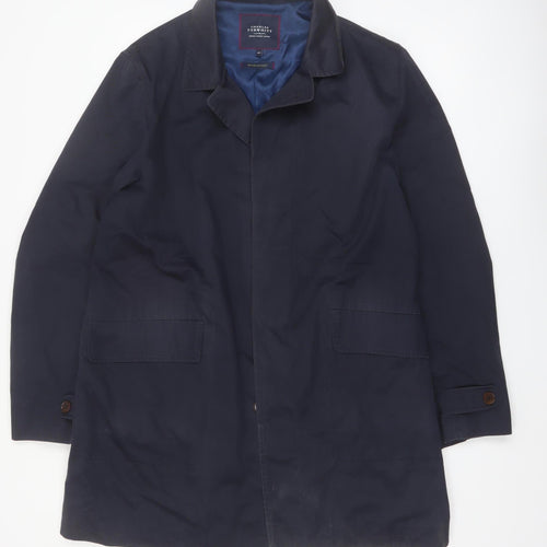 Charles Tyrwhitt Men's Blue 44R Cotton Lined Mid-Length Coat