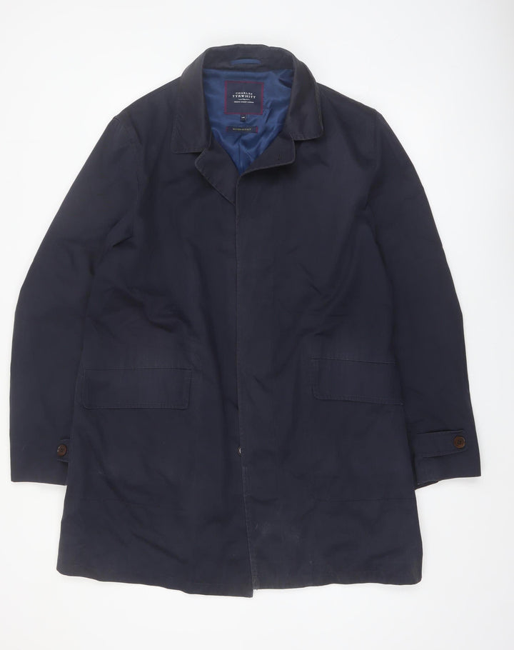 Charles Tyrwhitt Men's Blue 44R Cotton Lined Mid-Length Coat