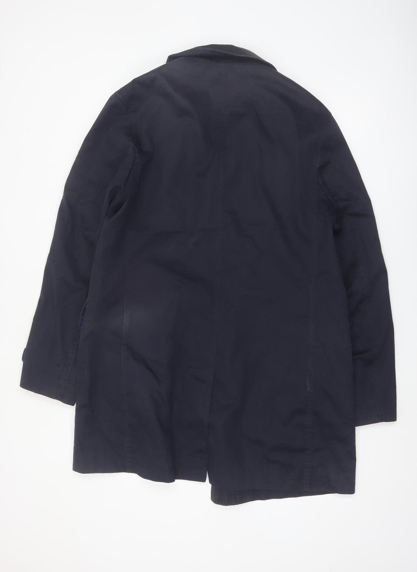Charles Tyrwhitt Men's Blue 44R Cotton Lined Mid-Length Coat