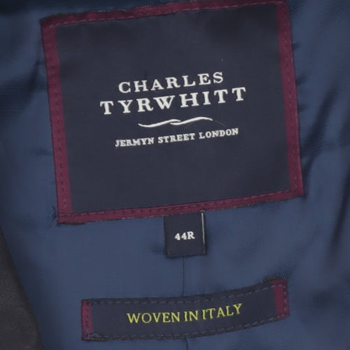 Charles Tyrwhitt Men's Blue 44R Cotton Lined Mid-Length Coat