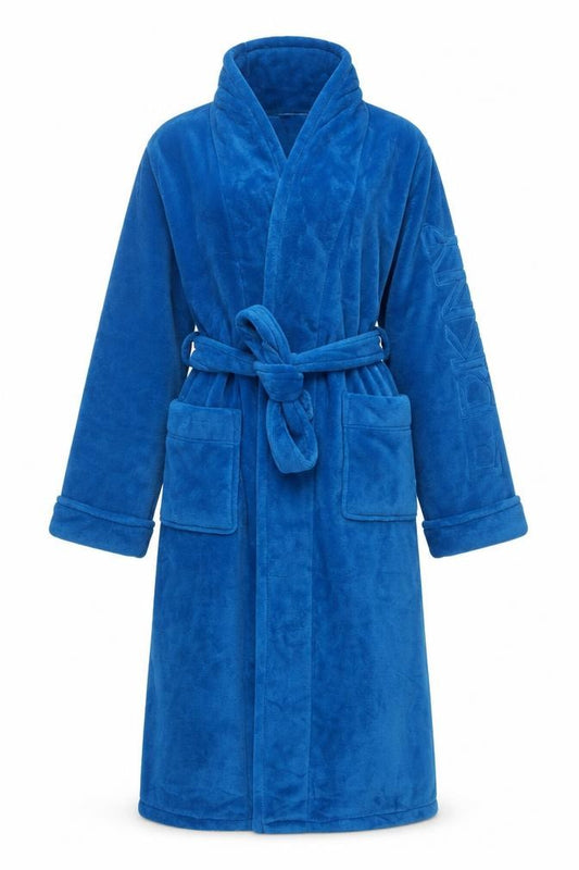 DKNY Men's Blue Fleece Belted Robe Size S