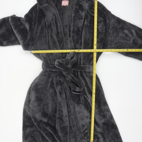 Marks and Spencer Women Grey Fleece Hooded Robe XL Winter