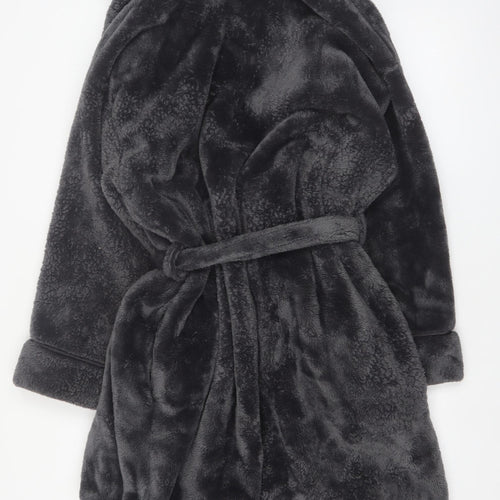 Marks and Spencer Women Grey Fleece Hooded Robe XL Winter