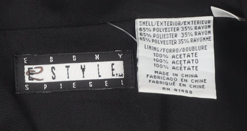 Spiegel Women Black Gold Military Long Coat Size 14 Polyester Rayon