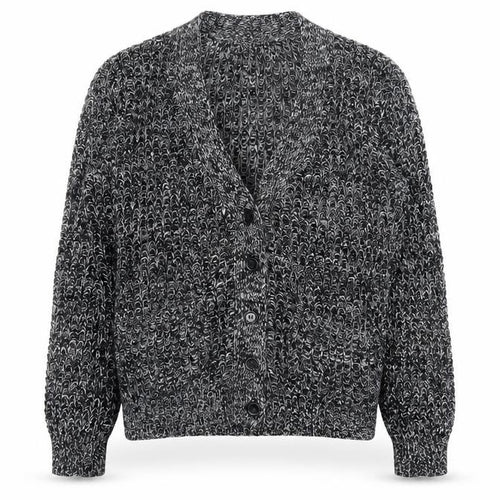 Mango Women's Grey Chunky Knit V-Neck Cardigan Size 8