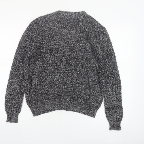 Mango Women's Grey Chunky Knit V-Neck Cardigan Size 8