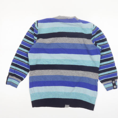 CC Women’s Multicoloured Striped Wool Angora Cardigan Size L
