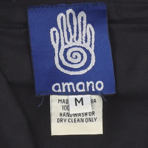 Amano Women Black Wool Midi Trumpet Knit Skirt M Bohemian Style