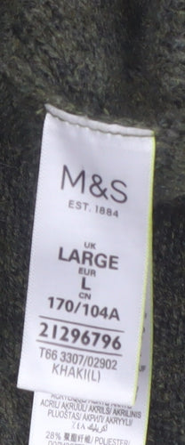 Marks and Spencer Womens Green Size L Chunky-Knit Cardigan