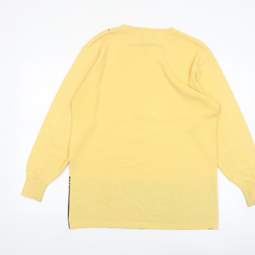 Privilege Australia Women’s Yellow Black Bow Knit Jumper Size M