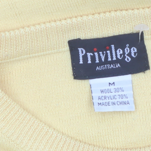 Privilege Australia Women’s Yellow Black Bow Knit Jumper Size M