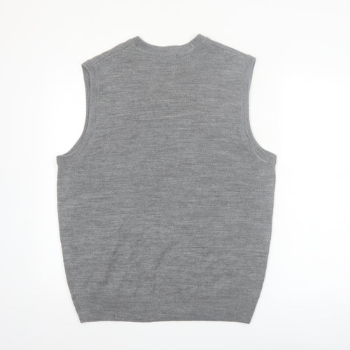 Dockers Men Grey Argyle Sleeveless Acrylic Knit Vest L