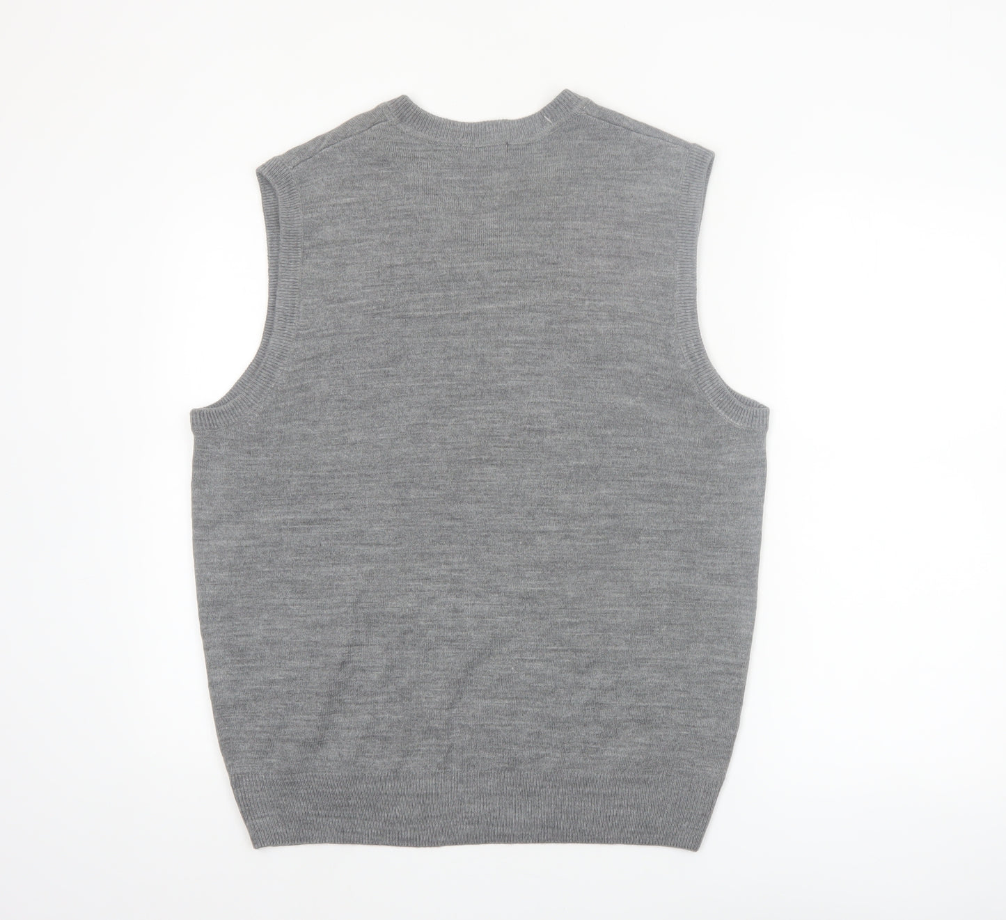 Dockers Men Grey Argyle Sleeveless Acrylic Knit Vest L
