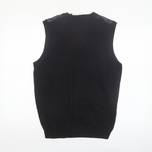 A|X|IST Men's Grey Argyle Cotton Knit V-Neck Sleeveless Jumper Vest S