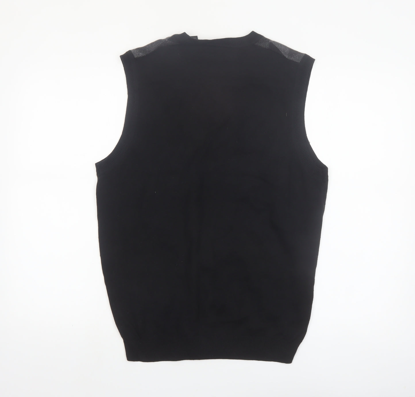 A|X|IST Men's Grey Argyle Cotton Knit V-Neck Sleeveless Jumper Vest S