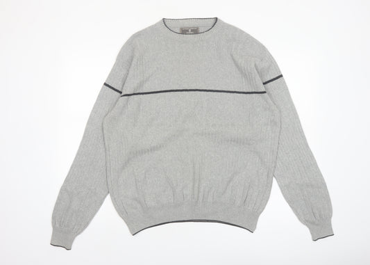 International Waters Men's Grey Cotton Pullover Jumper M