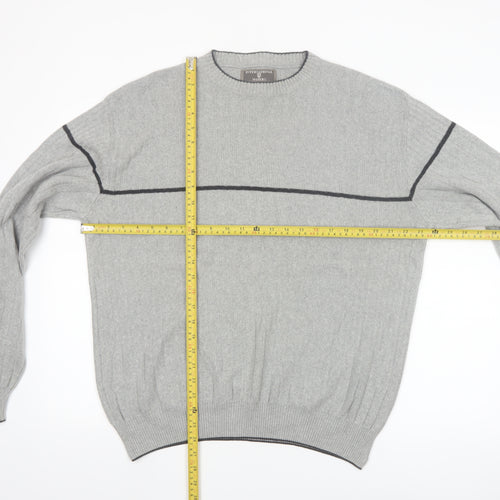 International Waters Men's Grey Cotton Pullover Jumper M