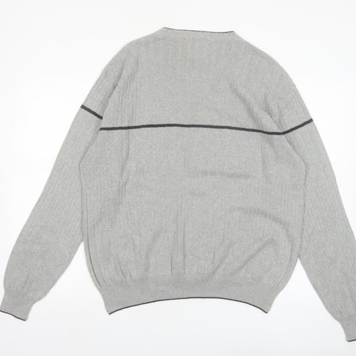 International Waters Men's Grey Cotton Pullover Jumper M