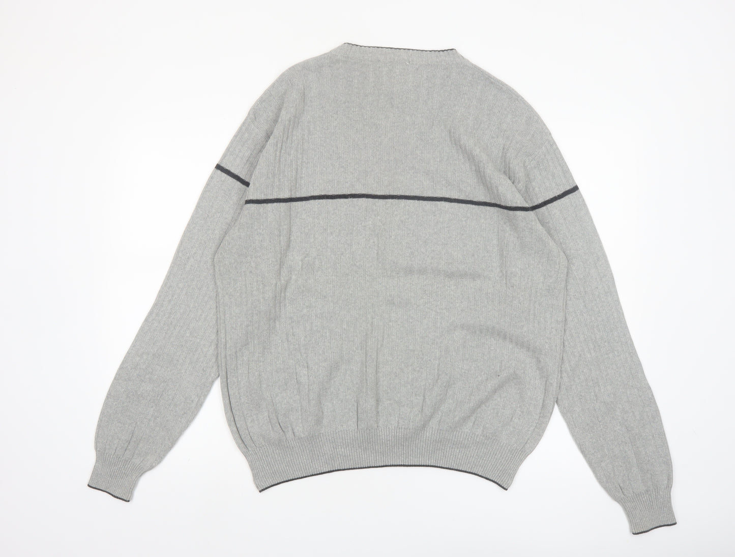 International Waters Men's Grey Cotton Pullover Jumper M