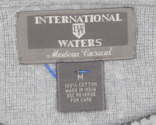 International Waters Men's Grey Cotton Pullover Jumper M