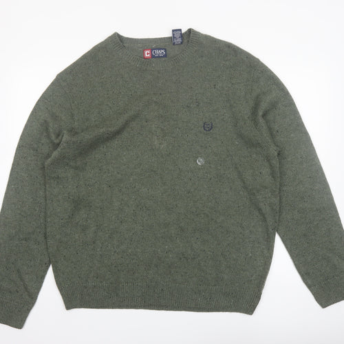 Chaps Men's Green XL Cotton Blend Crew Neck Pullover Jumper