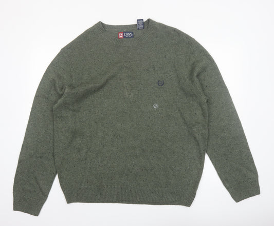 Chaps Men's Green XL Cotton Blend Crew Neck Pullover Jumper