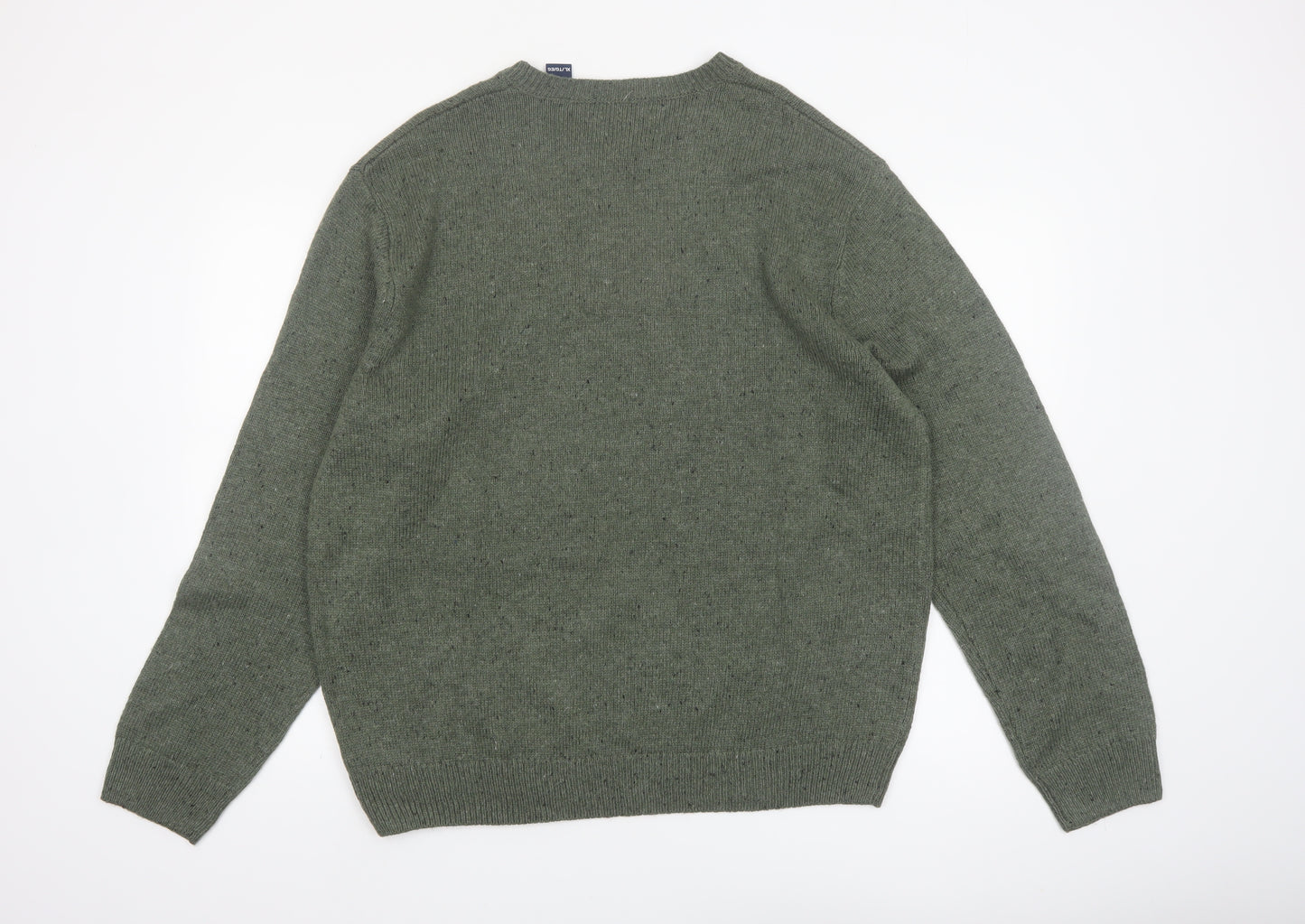 Chaps Men's Green XL Cotton Blend Crew Neck Pullover Jumper