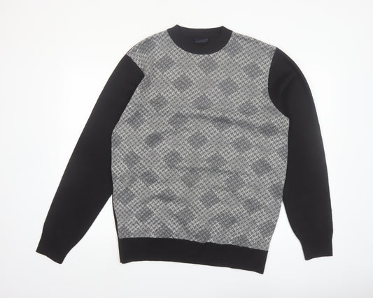 Cambridge Classics Men's Grey Geometric Knit Pullover Jumper L
