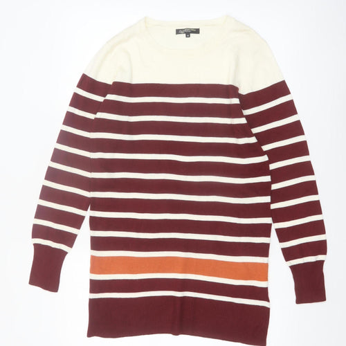 La Fonte Womens Multicoloured Striped Cotton Pullover Jumper Size 20